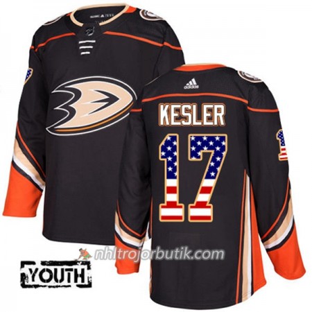 Barn Ishockey Anaheim Ducks Tröja Ryan Kesler 17 Adidas 2017-2018 Svart USA Flag Fashion Authentic